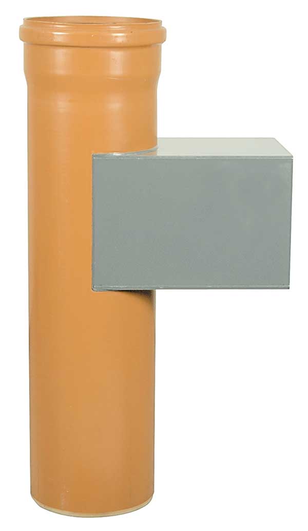 Türschurrenrohr PVC Länge 1000 mm, Schurenlänge 300 mm, Anschluß 300 x 300 mm, Wandung 8 mm